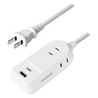 カシムラ ACコンセント×3/USB-A/Type-Cポート搭載電源タップ AC