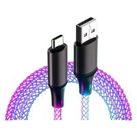 カシムラ USB充電&同期ケーブル(A-C)レインボーLED AJ-636 1本