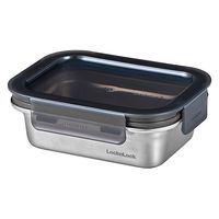 LIV PLUS 保存容器 ステンレス 長方形 400ml 電子レンジ対応 シルバー LST511 1個