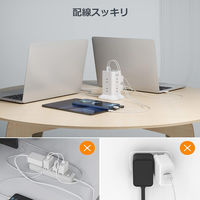 TESSAN タワー型電源タップ AC8口 USB-A2口 USB-C1口 雷ガード 2m TPS04-JP-C 1個（直送品）