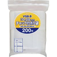 ジャパックス チャック袋付ポリ袋厚口 VGB-8 200枚 透明 厚み0.08mm 1冊(200枚)