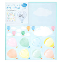 デザインフィル カラー色紙 シール付 気球柄 33245006 1個