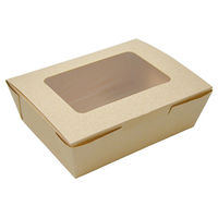 ペーパークラフト 軽食用 ファインテーパーボックス 窓付き L 135260 1袋(25枚)