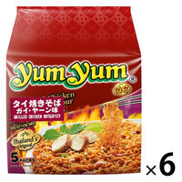 インターフレッシュ yumyum（ヤムヤム） インスタントタイ焼きそば ガイヤーン味 袋麺 1セット（15食：30食入×6袋）