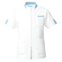 KAZEN ジャケット半袖（男女兼用） サックスブルー（水色） 4L 248-21（直送品）