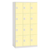 【設置込】イトーキ クローレ スチールロッカー 塗装扉 12人用 ダイヤル錠 イエロー HCE-0934CF-YE 1台（直送品）