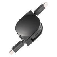 USB Type-Cケーブル 巻取り式 PD60W ブラック KU-CCP60M08BK 1本 サンワサプライ