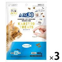 AIM30 カリッとトリーツ フィッシュ味 国産 80g（5g×16袋入）1セット（1袋×3）マルカン 猫用 おやつ