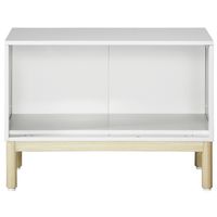 PREDONA（プレドナ）スチールシェルフ  オープン 下置き用 1段 幅800×奥行400×高さ580mm ホワイト ラウンド脚　1台(2梱包)（取寄品）