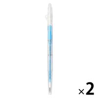 無印良品 こすって消せるスリムボールペン ノック式 0.38mm 水色 1セット（1本×2） 良品計画