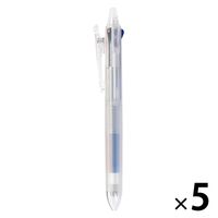 無印良品 こすって消せる3色ボールペン ノック式 半透明 0.38mm 黒/赤/青 1セット（1本×5） 良品計画