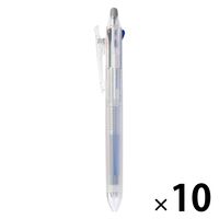 無印良品 こすって消せる3色ボールペン ノック式 半透明 0.5mm 黒/赤/青 1セット（1本×10） 良品計画