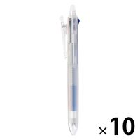 無印良品 こすって消せる3色ボールペン ノック式 半透明 0.38mm 黒/赤/青 1セット（1本×10） 良品計画