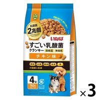 いなば すごい乳酸菌クランキー 総合栄養食 チキン味（190g×4袋入）国産 1セット（1袋×3）ドッグフード