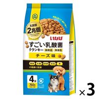 いなば すごい乳酸菌クランキー 総合栄養食 チーズ味（190g×4袋入）国産 1セット（1袋×3）ドッグフード