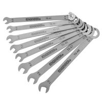 エスコ 8本組 片目片口スパナ(薄型・ステンレス製) EA614CT 1セット（直送品）