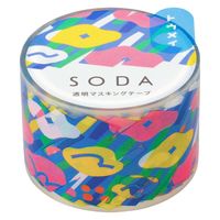 キングジム 透明マスキングテープ SODA（ソーダ）ハナバタケ 幅30mm CMT30-019 1個