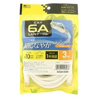 ナカバヤシ カテゴリー6A LANケーブル ホワイト 3m C6A-03WH 1本
