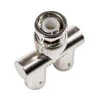 アールエスコンポーネンツ 同軸変換アダプタ T型分岐 BNC プラグーBNCージャックージャック ニッケル 303-4961 1個（直送品）