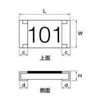 釜屋電機 厚膜チップ抵抗器 3216サイズ 1袋(100個入) RMC1/8K182FTP 1袋(100個) 63-4561-14（直送品）