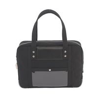 アズワン 帆布メール用ボストン(M)スリム 黒 馬蹄錠金具付 63-5755-32 1個（直送品）