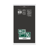 日本サニパック 業務用ポリ袋 LAシリーズ 90L 黒 厚口 10枚×20冊入 LA92 1ケース(200枚) 65-8126-58（直送品）