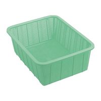 セキスイ 角カゴ深型 中 ライトグリーン 30個入 K545LG 1ケース(30個) 65-8994-20（直送品）