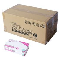 小野商事 プラスチック手袋 パウダーフリー 100枚入×20箱 Lサイズ AG7340-20-L 1ケース(2000枚)（直送品）