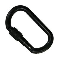 KURASHI MADE DOMELOOK アルミ　純正カラビナ20-40cm コンヨ アルミ製カラビナ オーバル 黒 TAL124SB 1個 63-5436-33