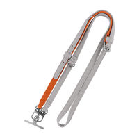 MSソリューションズ ショルダーストラップ バックル留めPUレザーバイカラータイプ グレー/オレンジ LN-SS17GY 1個