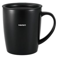 HARIO (ハリオ) マグカップ 300ml フタ付き 保温 ブラック SMF-300-B 1個
