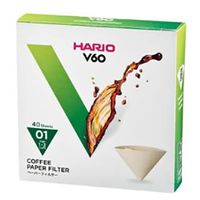 HARIO (ハリオ) V60用 コーヒー ペーパーフィルター 01 40枚入り VCF-01-40M 1個