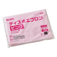エブノ ディスポエプロン(袋入) 袋入 25691002 643(ピンク)100マイ 1梱(100入x20箱)（直送品）
