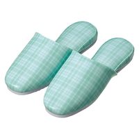 日紅商事 スリッパ(チェック)大人用 24302602 ブルー NA1002(20ソクイリ) 1組(20入) 24302601（直送品）