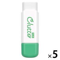 プラス 消しゴム ケース消しゴム Clutto くるっと 本体 グリーン 36878 1セット(1個×5)