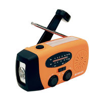 多機能コンパクトラジオライト(オレンジ) 防水 LED スマホ充電 防災グッズ AM/FM 非常用 懐中電灯 ダイナモライト 避難 備蓄（直送品）