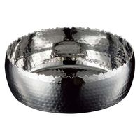 ヤマコー ステンレス槌目 浅型盛鉢 中 23980 1個（直送品）