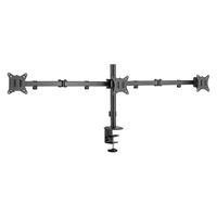 グリーンハウス 液晶モニターアーム 横並び3画面 クランプ/グロメット式 GH-AMEN3H-BK 1台