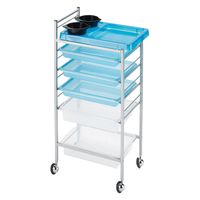 西村製作所 アプリワゴン(カップ付きクリアカラー 25584903 027(ブルー) 1台（直送品）