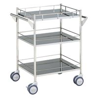 【軒先渡し】西澤医科工業 マツヨシ回診車 三段(静音仕様) 01225553 MY-1029S(750X450X800 1台（直送品）