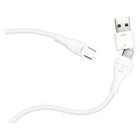 エアージェイ ふわふわ 2in1ケーブル(C→A変換アダプタ付) CCJ-CA1M WH 1本