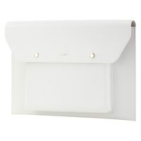 パソコンケース 14インチ レザー スリム PCケース フロントポケット付 ホワイト BM-IBEM01WH-IL エレコム 1個