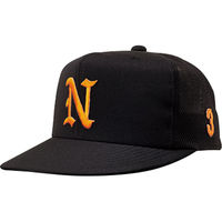 NATIONAL HAT(ナショナルハット) 【男女兼用・ジュニア】 野球帽子 後ろメッシュ SS 黒 N510 1セット（2個）（直送品）