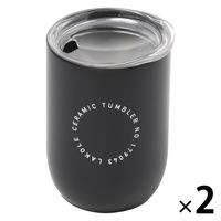 【LAKOLE/ラコレ】 ダブルウォールセラミックタンブラー ブラック 1セット（2個）