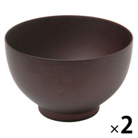 【LAKOLE/ラコレ】 ウッド大和汁椀（ダークブラウン） 1セット（2個）