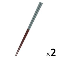 カラースリム箸 グリーン 1セット（2膳） LAKOLE/ラコレ