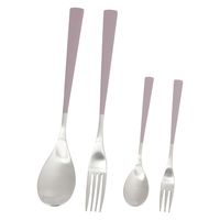 【LAKOLE/ラコレ】 スリムカトラリー4点セット ピンク