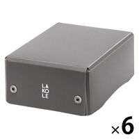【LAKOLE/ラコレ】 デスクボックス（S） ブラック 1セット（1個×6）