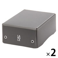 【LAKOLE/ラコレ】 デスクボックス（S） ブラック 1セット（1個×2）