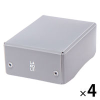 【LAKOLE/ラコレ】 デスクボックス（S） グレー 1セット（1個×4）